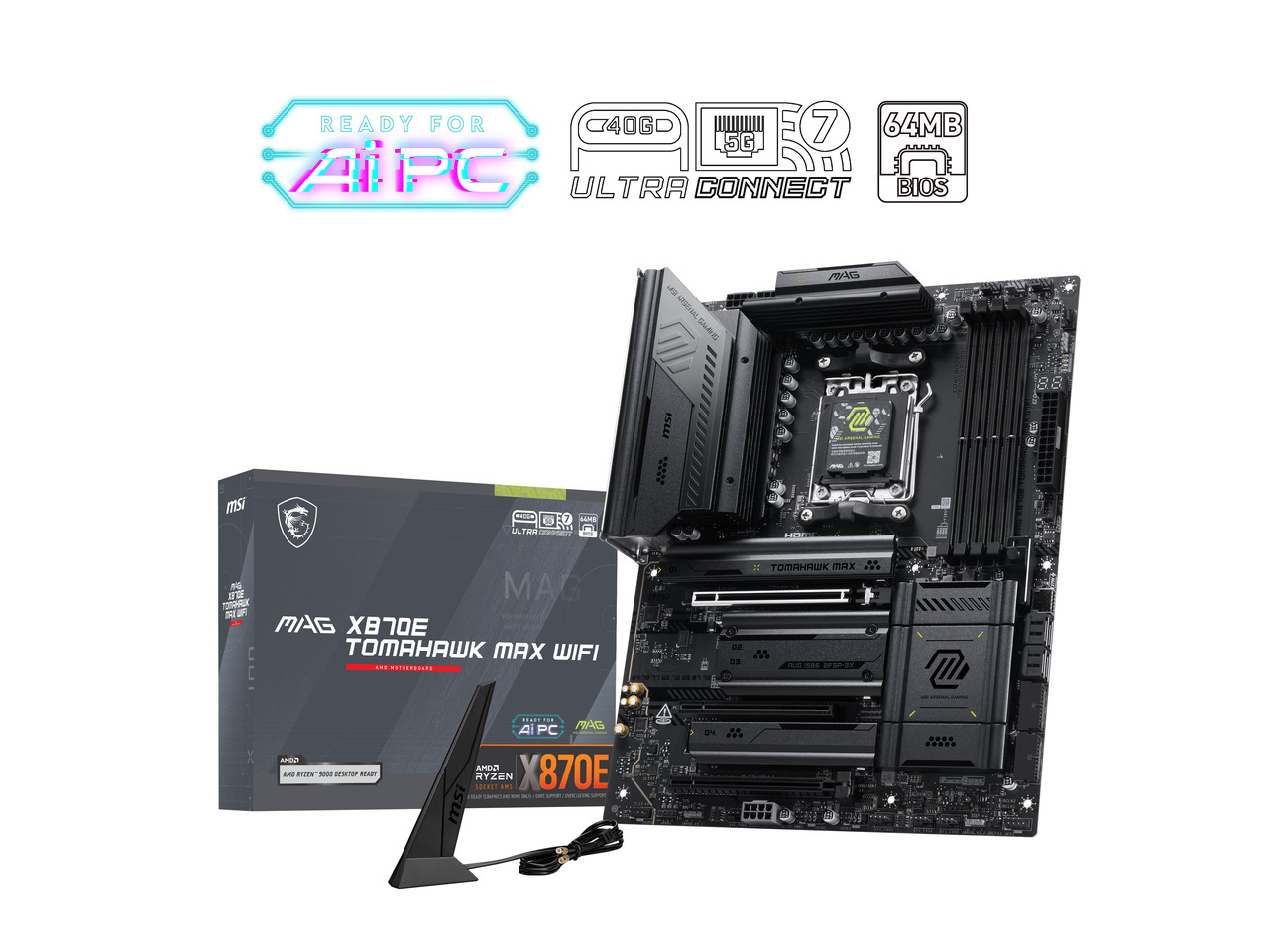 Msi Mag X870E Tomahawk Max Wif - X870E Atx Motherboard recension och pris
